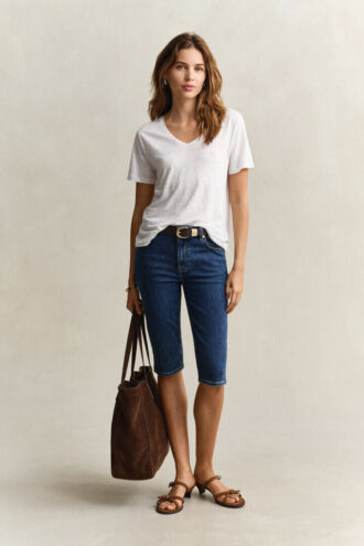 Capribyxor i denim