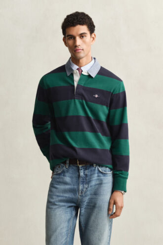 Chambray-krage, randig, Heavy Rugger