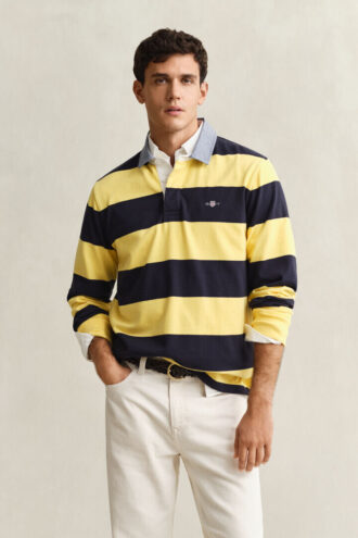 Chambray-krage, randig, Heavy Rugger