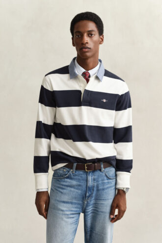Chambray-krage, randig, Heavy Rugger