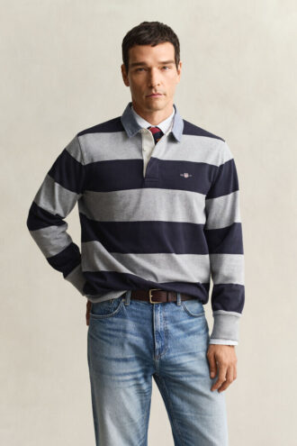 Chambray-krage, randig, Heavy Rugger