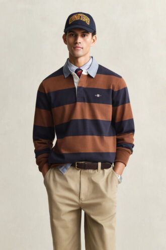 Chambray-krage, randig, Heavy Rugger