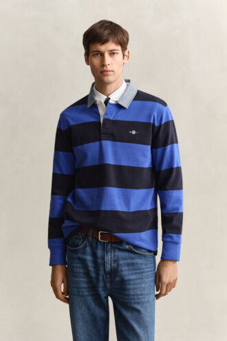 Chambray-krage, randig, Heavy Rugger