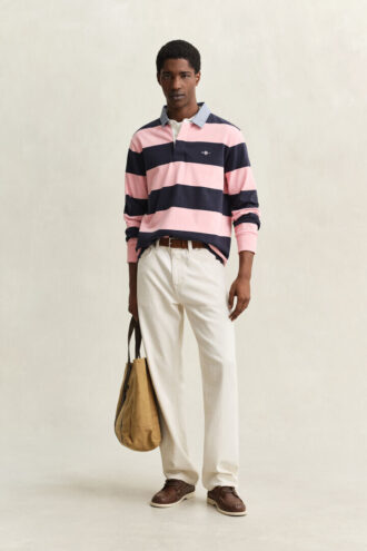 Chambray-krage, randig, Heavy Rugger