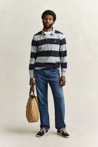 Chambray-krage, randig, Heavy Rugger