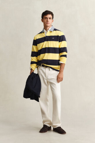 Chambray-krage, randig, Heavy Rugger