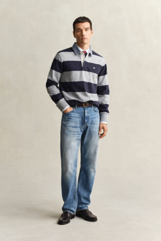 Chambray-krage, randig, Heavy Rugger