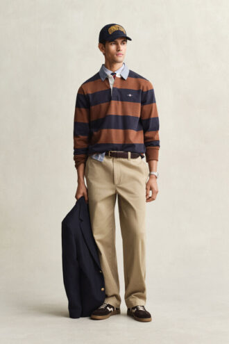 Chambray-krage, randig, Heavy Rugger