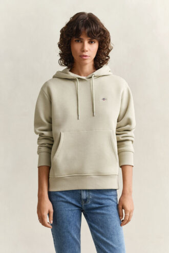Hoodie med sköldmotiv