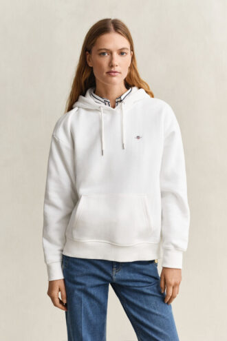 Hoodie med sköldmotiv