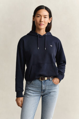 Hoodie med sköldmotiv