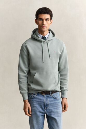 Hoodie med sköldmotiv