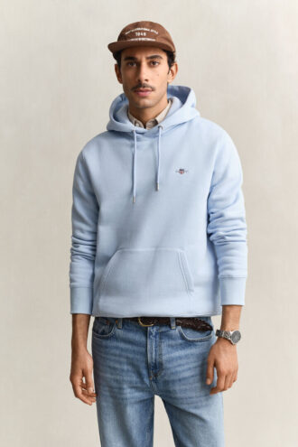 Hoodie med sköldmotiv