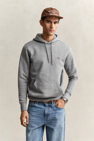 Hoodie med sköldmotiv