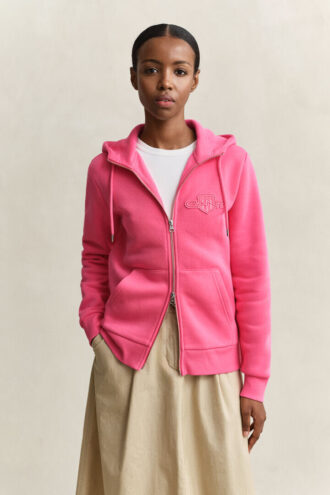 Hoodie med ton-i-ton-broderat sköldmärke