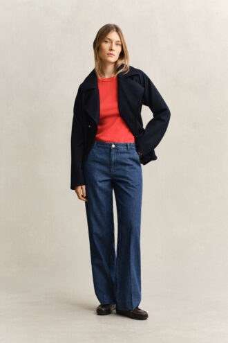 Jeans i bomull och linne