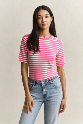 Randig ribbad T-shirt