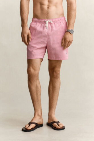 Randiga badshorts i seersucker