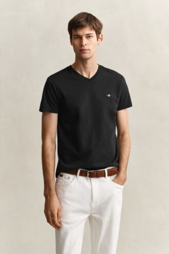 Slim Fit Shield T-shirt med V-ringning