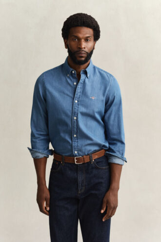 Slim fit-skjorta i indigo