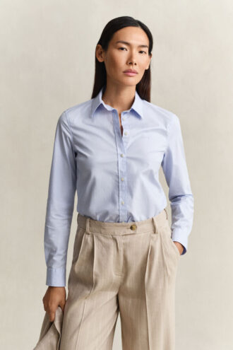 Slim fit-skjorta i poplin