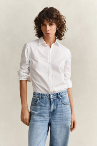 Slim fit-skjorta i poplin