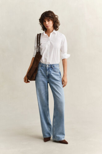Slim fit-skjorta i poplin