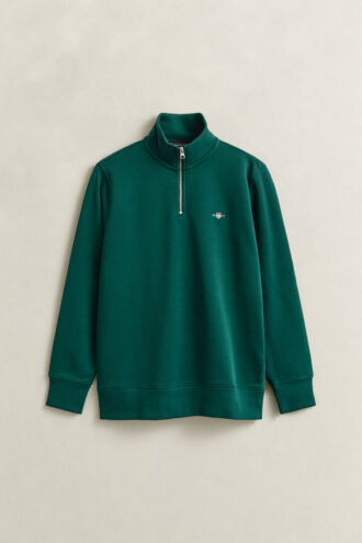 Sweatshirt med halv dragkedja och sköldmotiv