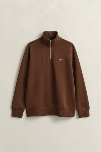 Sweatshirt med halv dragkedja och sköldmotiv