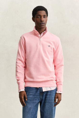 Sweatshirt med halv dragkedja och sköldmotiv