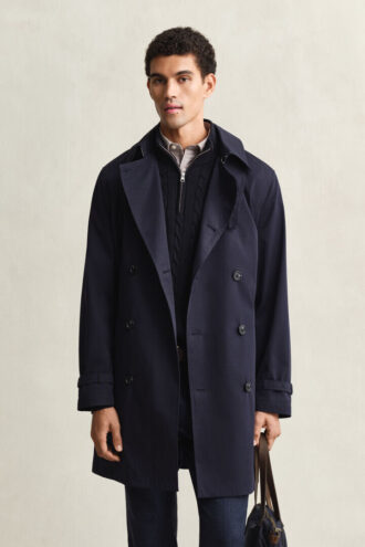 Trenchcoat i bomullsblandning
